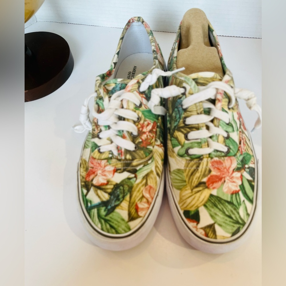 AMERICAN EAGLE OUTFITTERS Top Sider Sneakers Tropical Floral Hibiscus Canvas - Picture 5 of 16